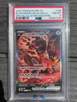 Pokemon TCG Bloodmoon Ursaluna EX Special Illustration Rare PSA 8 168/131 - Image 1
