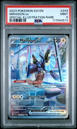 Miraidon Ex Special Illustration Rare Pokemon Scarlet & Violet 244 NM PSA 9 - Image 1