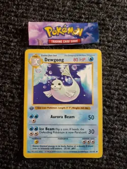 Dewgong 25/102 1999 1st Edition Base Set Pokemon SHADOWLESS - HP -DMG - Image 1
