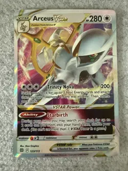 Pokemon TCG Arceus VSTAR 123/172 Swsh09: Brilliant Stars Holo ULTRA RARE MINT - Image 1