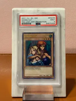 2021 YUGIOH PSA 9 GEMINI ELF LOST ART LART-EN039 ULTRA RARE - Image 1