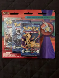 Evolutions Pokemon XY 3 Pack Blister Brand New Factory Sealed - Image 1
