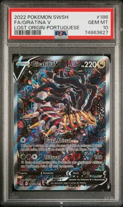 PSA 10 2022 Giratina V Alt Art PORTUGESE Lost Origin #186 Pokemon Card POP. 24 - Image 1