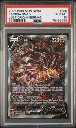 PSA 10 2022 Giratina V Alt Art GERMAN Lost Origin #186 Pokemon Card POP. 192 - Image 1
