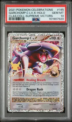 2021 Pokemon Celebrations Classic #145 Garchomp C Lv.X-Holo PSA 10 250001 - Image 1