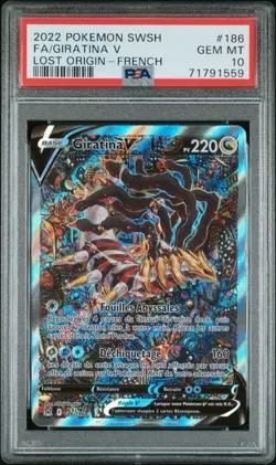 PSA 10 2022 Giratina V Alt Art FRENCH Lost origin #186 Pokemon Card POP 163 - Image 1