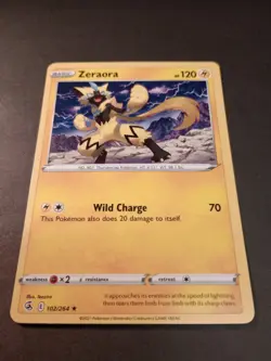 Pokemon Fusion Strike Zeraora Rare Card 102/264 NM - Image 1