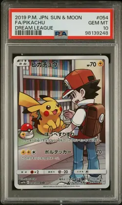 Pokemon Pikachu 054/049 PSA 10 Gem Mint Japanese Dream League CHR Full Art FA - Image 1