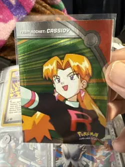 Topps Pokemon Heroes & Villains Card HV5 Team Rocket Cassidy Silver Foil 7 - Image 2