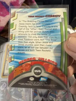 Topps Pokemon Heroes & Villains Card HV5 Team Rocket Cassidy Silver Foil 7 - Image 3