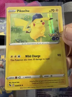Pokemon Pikachu 28 Pokemon Go Ultra Rare Holo Card + Top Loader 78 - Image 1