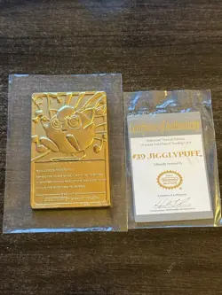 Nintendo Pokemon Gold Plated Trading Card Jigglypuff Burger King 1999 - Image 2
