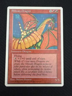 Shivan Dragon 4th Edition NM Crisp Red Rare MAGIC THE GATHERING MTG - Image 1