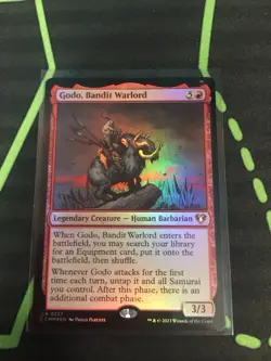 MTG Magic The Gathering Godo, Bandit Warlord Foil CMM Rare Red Commander - Image 1