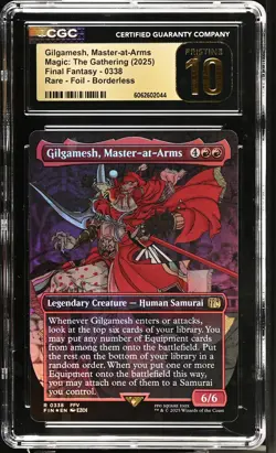GILGAMESH, MASTER-AT-ARMS Final Fantasy Borderless Foil CGC Pristine 10 MTG - Image 1