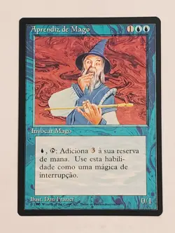 MTG Apprentice Wizard (Portugese 4th Edition (BB)/Blue/C) - BGM - Image 1