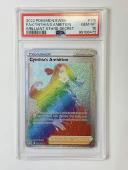 2022 Pokemon SWSH Brilliant Stars #178 FA/ CYNTHIA’S AMBITION PSA 10 ** TH6472 - Image 1
