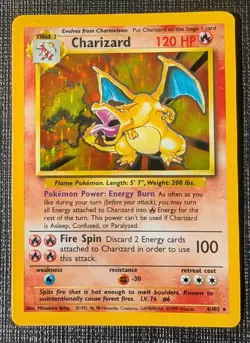 Pokemon TCG Charizard Base Set 4/102 Holo Unlimited Holo Rare MP/HP - Image 1