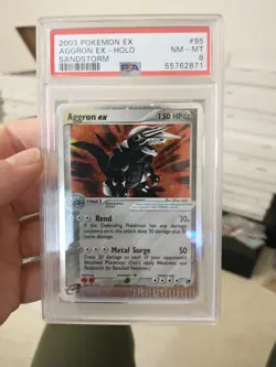 PSA 8 Aggron Ex Holo Sandstorm #95 2003 Pokemon Ex Sandstorm - Image 1