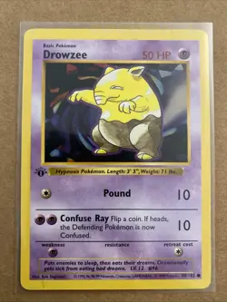 Pokemon TCG Drowzee Base Set 49/102 1st Edition Never Played Near Mint - Image 1