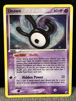 2005 Pokemon Unseen Forces Unown W/28 Holo Vintage 🌀 Swirl - Image 1