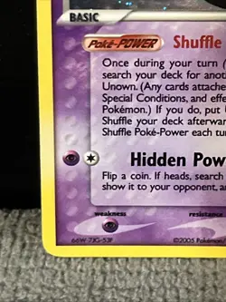 2005 Pokemon Unseen Forces Unown W/28 Holo Vintage 🌀 Swirl - Image 5
