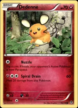 Pokemon - 2X Dedenne #70/119 - XY - Phantom Forces Common - Image 1