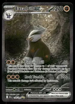 Pokemon TCG SV: Black Bolt #168/086 Excadrill EX NM - Image 1