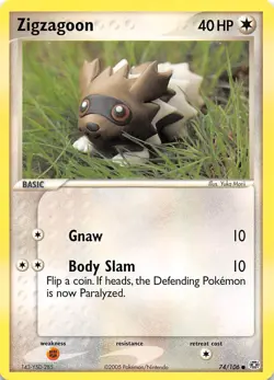Zigzagoon 74/106 Common Emerald Pokemon NM 001413 - Image 1