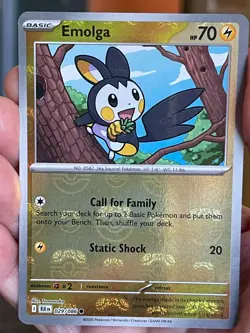 POKEMON EMOLGA 029/086 COMMON MASTER BALL BLACK BOLT REVERSE HOLOFOIL NM - Image 1
