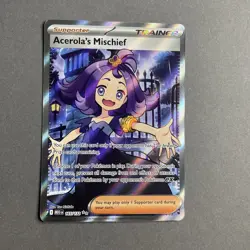 Pokemon Full Art Acerola's Mischief 165/132 Mega Evolution NM/M - Image 1