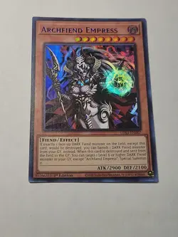 Yugioh x1 Archfiend Empress (Blue) LDS3-EN007 1st Edition Ultra Rare (NM) (A118) - Image 1