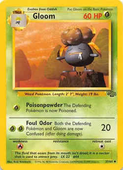 Gloom 37/64 Uncommon Jungle Pokemon LP 001048 - Image 1