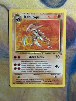 Kabutops Fossil 24/62 Rare Pokemon Card Non Holo 1999 Vintage Wotc HP - Image 2