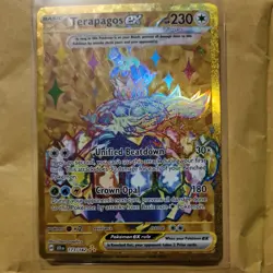 Terapagos EX Gold Scarlet & Violet Stellar Crown Pokemon Card TCG 173/142 - Image 1