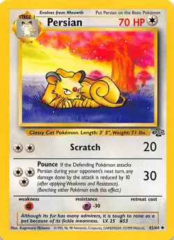 Persian 42/64 Uncommon Jungle Pokemon LP 001053 - Image 1