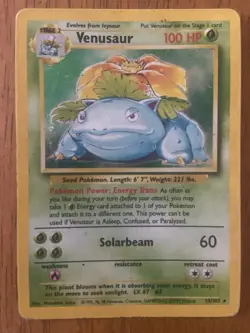 🔥 Venusaur 15/102 🔥 Original Holo Rare Base Set Pokemon Card WOTC TCG 1999 - Image 1