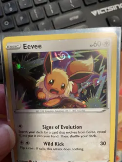 Pokemon Eevee SWSH118 Black Star Promo Card HEAVY HOLO BLEED & HD GALAXY SWIRL - Image 2
