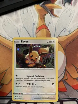 Pokemon Eevee SWSH118 Black Star Promo Card HEAVY HOLO BLEED & HD GALAXY SWIRL - Image 3