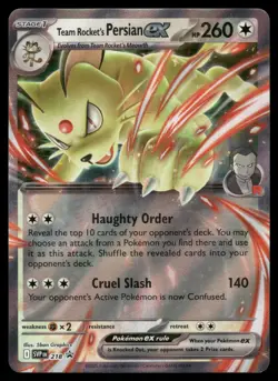 Team Rocket's Persian ex 218 SVP SV: Scarlet & Violet Promo Cards NM - Image 1