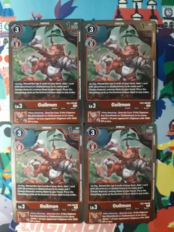 Digimon Card Game Digital Hazard Guilmon EX2-008 Rare - Foil - Playset - NM - Image 1