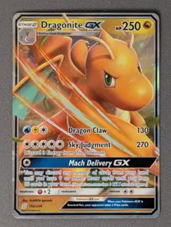Dragonite GX Holo Card 152/236 Sm-Unified Minds NM Condition - Image 1