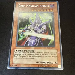 YUGIOH DARK MAGICIAN KNIGHT PRISMATIC SECRET RARE ROD-EN001 DAMAGED - Image 3