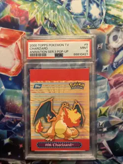 2000 Topps Nintendo Pokemon CHARIZARD Animation Series 3 Pop-Up #9 PSA 9 - Image 1