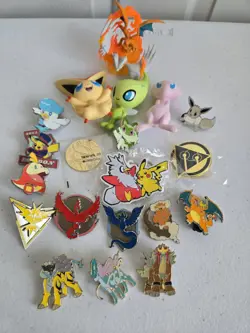 Pokemon Lot Pins Figures Coin Keychain - Image 1