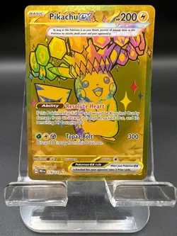 Pokemon - Pikachu ex 179/131 SV: Prismatic Evolutions Hyper Rare Gold Holo NM! - Image 1