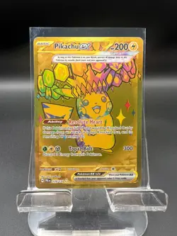 Pokemon - Pikachu ex 179/131 SV: Prismatic Evolutions Hyper Rare Gold Holo NM! - Image 3
