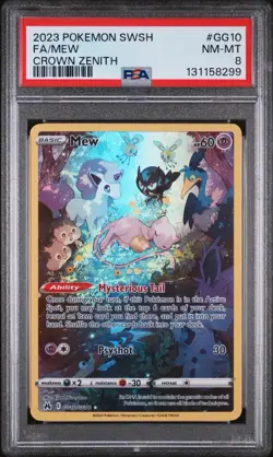 2023 POKEMON SWORD AND SHIELD CROWN ZENITH GG10 FULL ART/MEW PSA 8 - Image 1