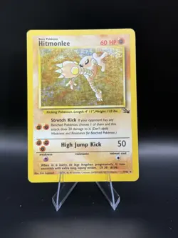 Hitmonlee Holo Fossil 7/62 Unlimited Rare Pokemon LP Condition - Image 1