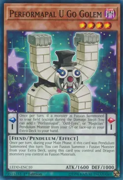 Performapal U Go Golem - LEDD-ENC10 - Common - 1st Edition x3 - Lightly Played - Image 1